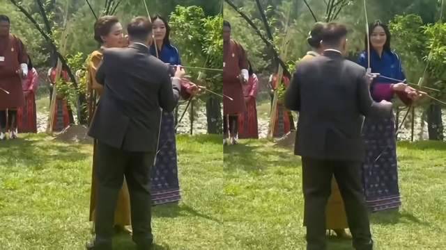 箭泰王挺大肚温柔指导不丹王后眼露羡慕凯发K8登录入口苏提达踩恨天草地高射(图2)
